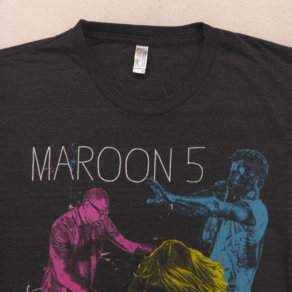 Maroon 5 Band Short Sleeve Crew Neck Shirt Womens Size Medium M Gray
